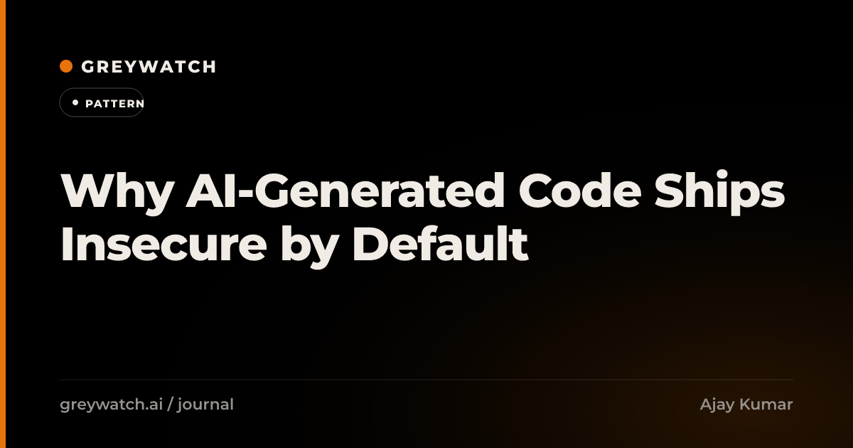 Why AI-Generated Code Ships Insecure by Default