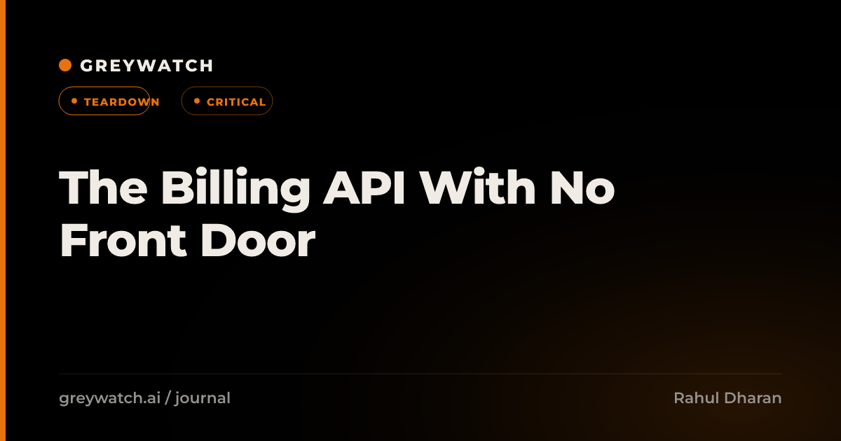 The Billing API With No Front Door