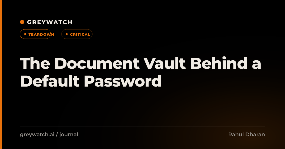 The Document Vault Behind a Default Password