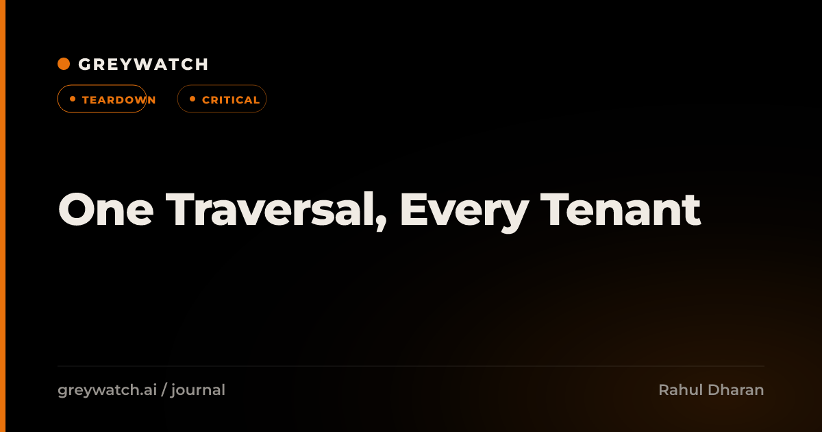 One Traversal, Every Tenant