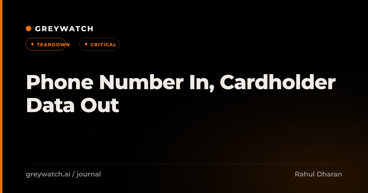 Phone Number In, Cardholder Data Out