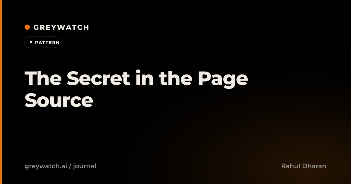The Secret in the Page Source