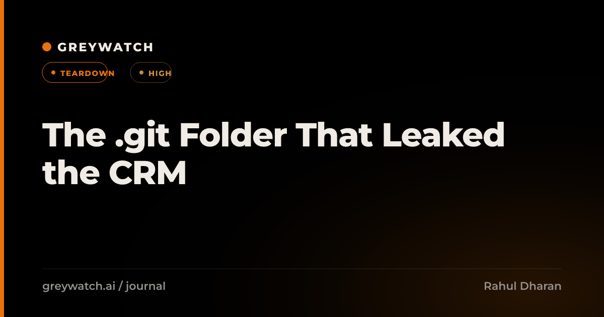 The .git Folder That Leaked the CRM