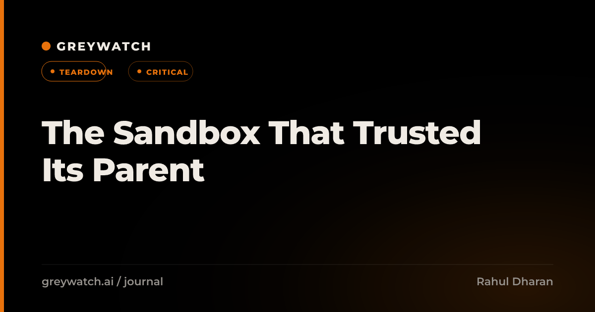The Sandbox That Trusted Its Parent