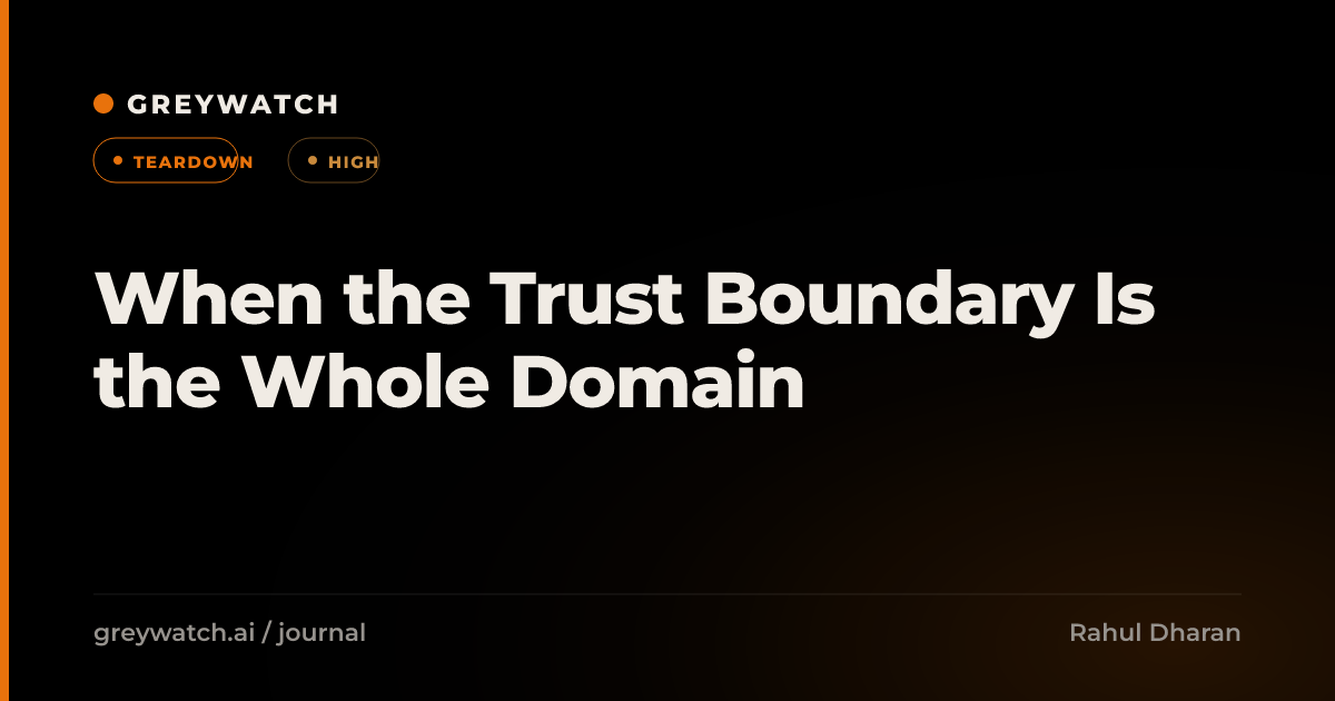 When the Trust Boundary Is the Whole Domain